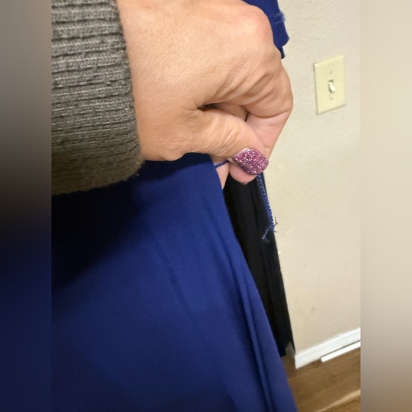 Macy's Vibrant Blue Midi Dress missing belt Size S - Picture 4 of 6